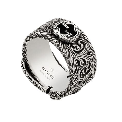 gucci interlocking ring silver.